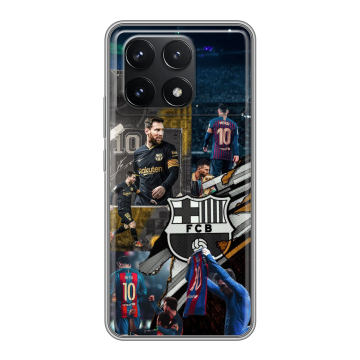 Силиконовый чехол на Xiaomi Poco F6 Pro с принтом Messi Barcelona
