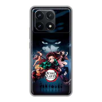 Силиконовый чехол на Xiaomi Poco F6 Pro с принтом Demon Slayer Клинок рассекающий демонов Силиконовый чехол на Xiaomi Poco F6 Pro с принтом Demon Slayer Клинок рассекающий демонов