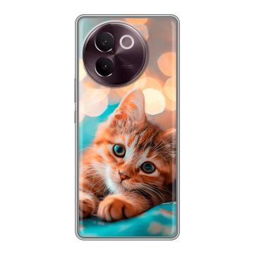 Силиконовый чехол на Vivo V30e с принтом котик