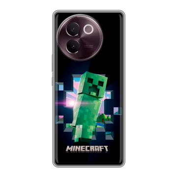 Силиконовый чехол на Vivo V30e с принтом Майнкрафт Minecraft