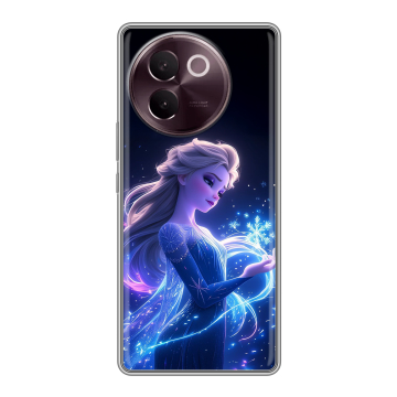 Силиконовый чехол на Vivo V30e с принтом Холодное сердце Frozen