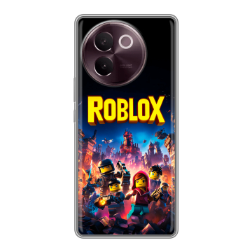 Силиконовый чехол на Vivo V30e с принтом Roblox Роблокс