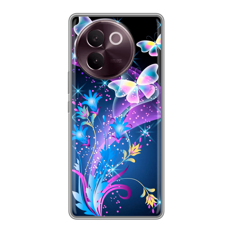 Силиконовый чехол на Vivo V30e с принтом Бабочки Силиконовый чехол на Vivo V30e с принтом Бабочки