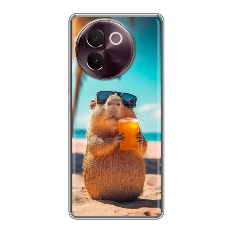 Силиконовый чехол на Vivo V30e с принтом Капибара Силиконовый чехол на Vivo V30e с принтом Капибара