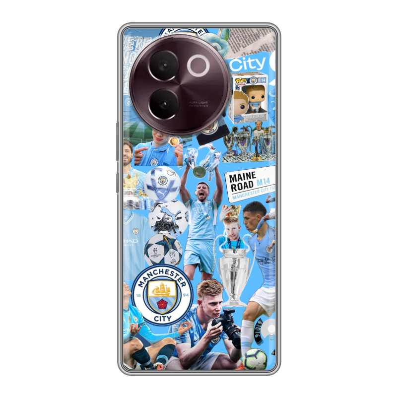 Силиконовый чехол на Vivo V30e с принтом Man City Манчестер Сити Силиконовый чехол на Vivo V30e с принтом Man City Манчестер Сити