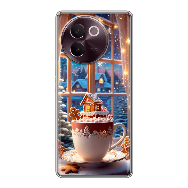 Силиконовый чехол на Vivo V30e с принтом Новый год Силиконовый чехол на Vivo V30e с принтом Новый год