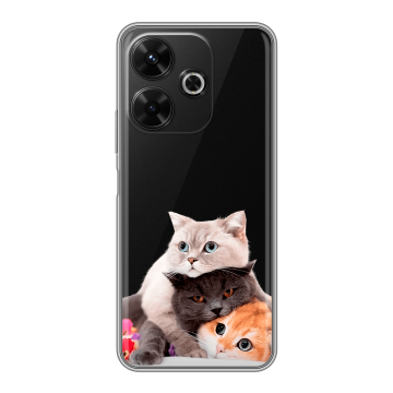 Силиконовый чехол на RedMi 13 4G с принтом Кошки Силиконовый чехол на RedMi 13 4G с принтом Кошки
