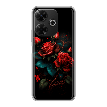 Силиконовый чехол на RedMi 13 4G с принтом Розы красные
