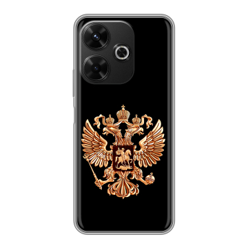 Силиконовый чехол на RedMi 13 4G с принтом Герб России золотой