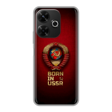 Силиконовый чехол на RedMi 13 4G с принтом Флаг Герб СССР Силиконовый чехол на RedMi 13 4G с принтом Флаг Герб СССР