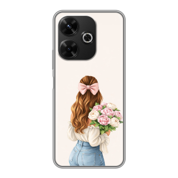 Силиконовый чехол на RedMi 13 4G с принтом женский Силиконовый чехол на RedMi 13 4G с принтом женский