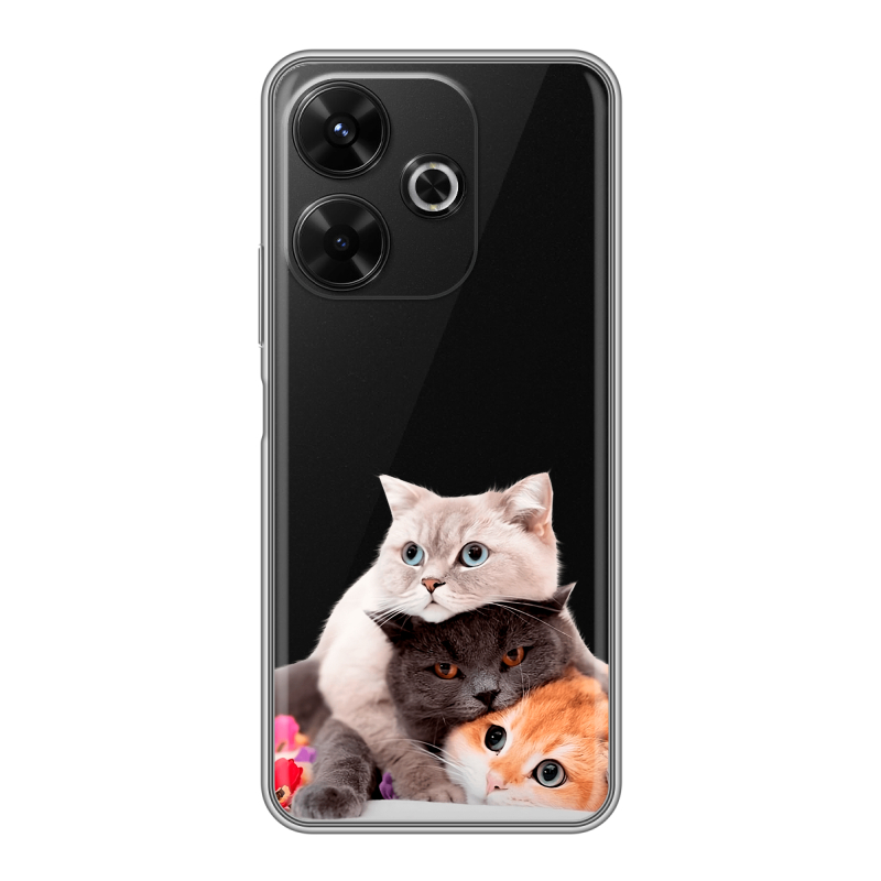 Силиконовый чехол на RedMi 13 4G с принтом Кошки Силиконовый чехол на RedMi 13 4G с принтом Кошки