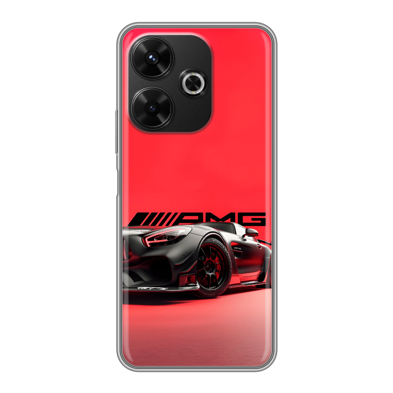 Силиконовый чехол на RedMi 13 4G с принтом Мерседес Mercedes AMG Силиконовый чехол на RedMi 13 4G с принтом Мерседес Mercedes AMG