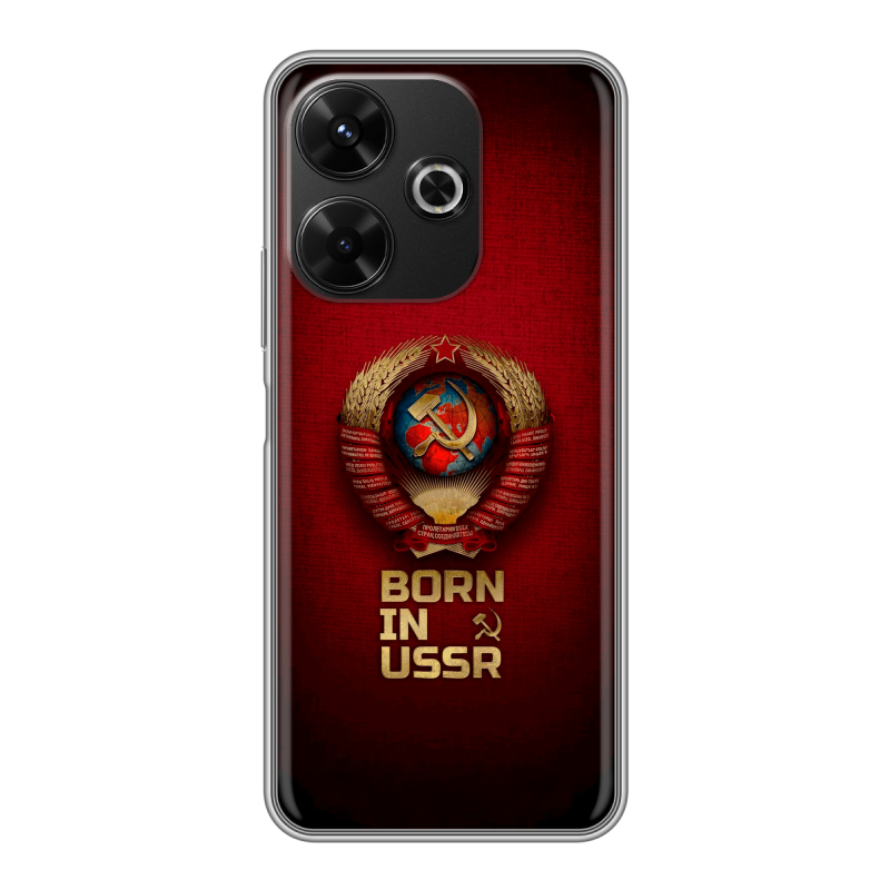 Силиконовый чехол на RedMi 13 4G с принтом Флаг Герб СССР Силиконовый чехол на RedMi 13 4G с принтом Флаг Герб СССР