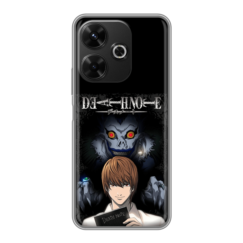 Силиконовый чехол на RedMi 13 4G с принтом Death note Тетрадь смерти Силиконовый чехол на RedMi 13 4G с принтом Death note Тетрадь смерти