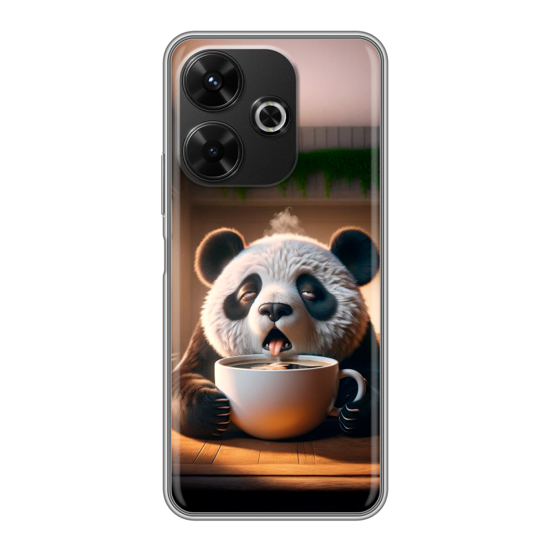 Силиконовый чехол на RedMi 13 4G с принтом смешная панда Силиконовый чехол на RedMi 13 4G с принтом смешная панда