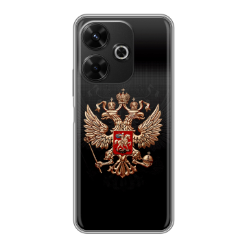 Силиконовый чехол на Poco M6 4G с принтом Герб России Силиконовый чехол на Poco M6 4G с принтом Герб России