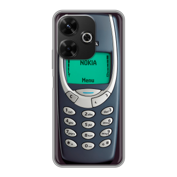 Силиконовый чехол на Poco M6 4G с принтом Старый телефон Силиконовый чехол на Poco M6 4G с принтом Старый телефон