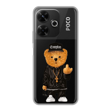 Силиконовый чехол на Poco M6 4G с принтом Мишка Силиконовый чехол на Poco M6 4G с принтом Мишка