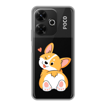 Силиконовый чехол на Poco M6 4G с принтом Корги Силиконовый чехол на Poco M6 4G с принтом Корги
