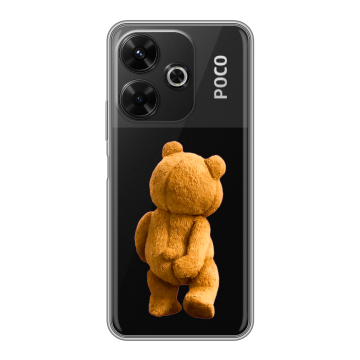 Силиконовый чехол на Poco M6 4G с принтом Медведь Силиконовый чехол на Poco M6 4G с принтом Медведь