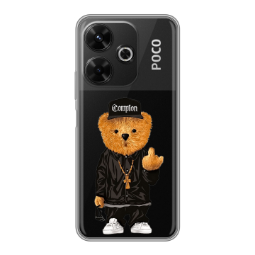 Силиконовый чехол на Poco M6 4G с принтом Плюшевый медведь Силиконовый чехол на Poco M6 4G с принтом Плюшевый медведь