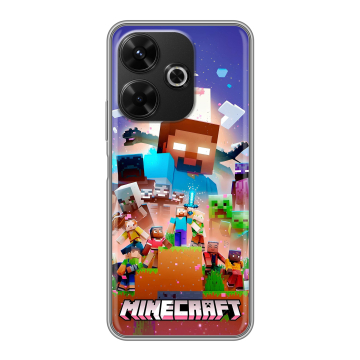 Силиконовый чехол на Poco M6 4G с принтом Майнкрафт Minecraft Силиконовый чехол на Poco M6 4G с принтом Майнкрафт Minecraft