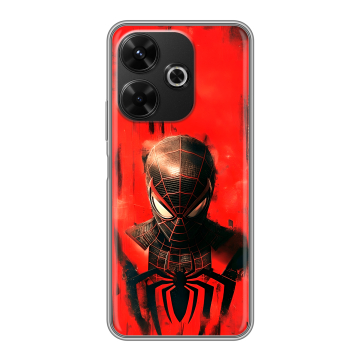 Силиконовый чехол на Poco M6 4G с принтом человек паук spiderman Силиконовый чехол на Poco M6 4G с принтом человек паук spiderman