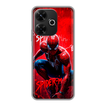 Силиконовый чехол на Poco M6 4G с принтом Spiderman Человек паук Силиконовый чехол на Poco M6 4G с принтом Spiderman Человек паук