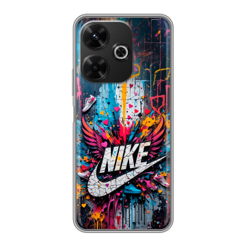 Силиконовый чехол на Poco M6 4G с принтом Nike Найк
