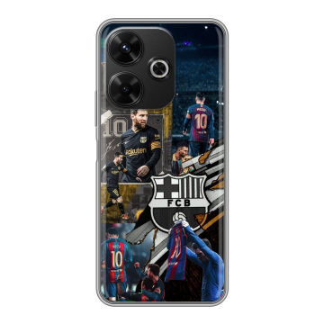 Силиконовый чехол на Poco M6 4G с принтом Messi Barcelona Силиконовый чехол на Poco M6 4G с принтом Messi Barcelona