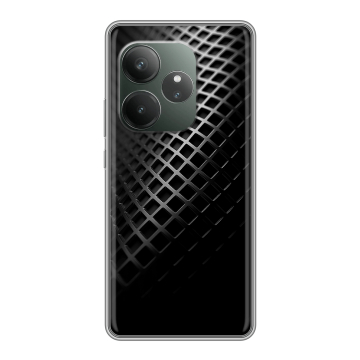 Силиконовый чехол на Realme GT 6 с принтом Текстура металла