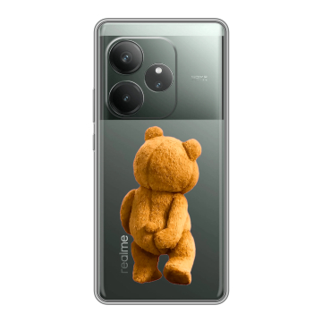 Силиконовый чехол на Realme GT 6 с принтом Медведь