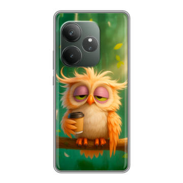 Силиконовый чехол на Realme GT 6 с принтом сова