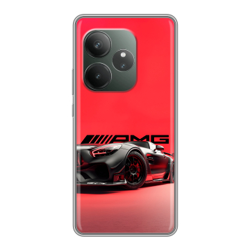 Силиконовый чехол на Realme GT 6 с принтом Мерседес Mercedes AMG