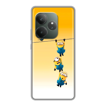 Силиконовый чехол на Realme GT 6 с принтом Миньоны