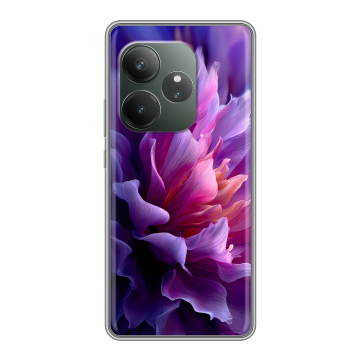 Силиконовый чехол на Realme GT 6 с принтом женский цветы