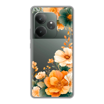 Силиконовый чехол на Realme GT 6 с принтом Цветы принт