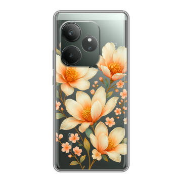 Силиконовый чехол на Realme GT 6 с принтом Цветы