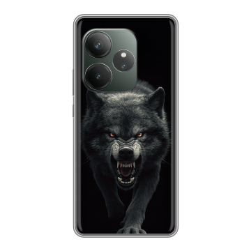 Силиконовый чехол на Realme GT 6 с принтом Волк