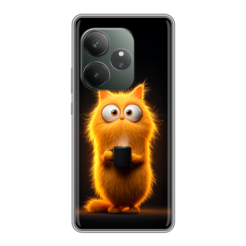 Силиконовый чехол на Realme GT 6 с принтом Смешной кот