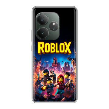Силиконовый чехол на Realme GT 6 с принтом Roblox Роблокс