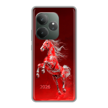Силиконовый чехол на Realme GT 6 с принтом Новый год