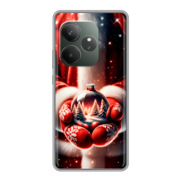 Силиконовый чехол на Realme GT 6 с принтом Новый год