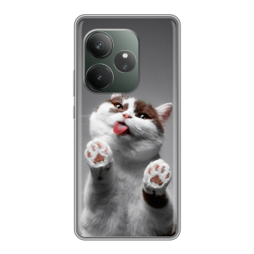 Силиконовый чехол на Realme GT 6T с принтом Коты Силиконовый чехол на Realme GT 6T с принтом Коты