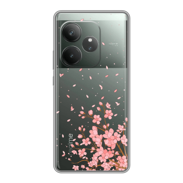 Силиконовый чехол на Realme GT 6T с принтом Ветка сакуры