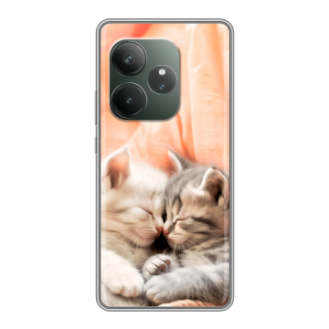 Силиконовый чехол на Realme GT 6T с принтом Котята
