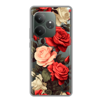 Силиконовый чехол на Realme GT 6T с принтом Розы