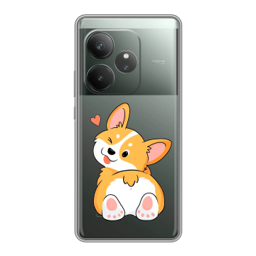 Силиконовый чехол на Realme GT 6T с принтом Корги