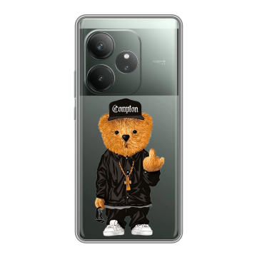 Силиконовый чехол на Realme GT 6T с принтом Плюшевый медведь
